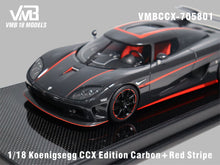 Load image into Gallery viewer, Koenigsegg CCX Edition - Carbon and Red Stripe - 1:18