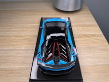 Load image into Gallery viewer, Lamborghini Aventador SVJ - Azzurro Flake / Red Stripe - 1:18