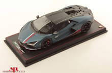 Load image into Gallery viewer, Lamborghini Revuelto - Blu Marinus with Livery Bianco Monocerus - Rosso Mut LE63 - 1:18