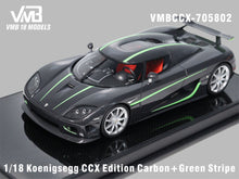 Load image into Gallery viewer, Koenigsegg CCX Edition - Carbon and Green Stripe - 1:18
