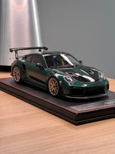 Load image into Gallery viewer, Porsche 911 GT2RS - PTS Forest Green Metallilc on black leather base - 1:18
