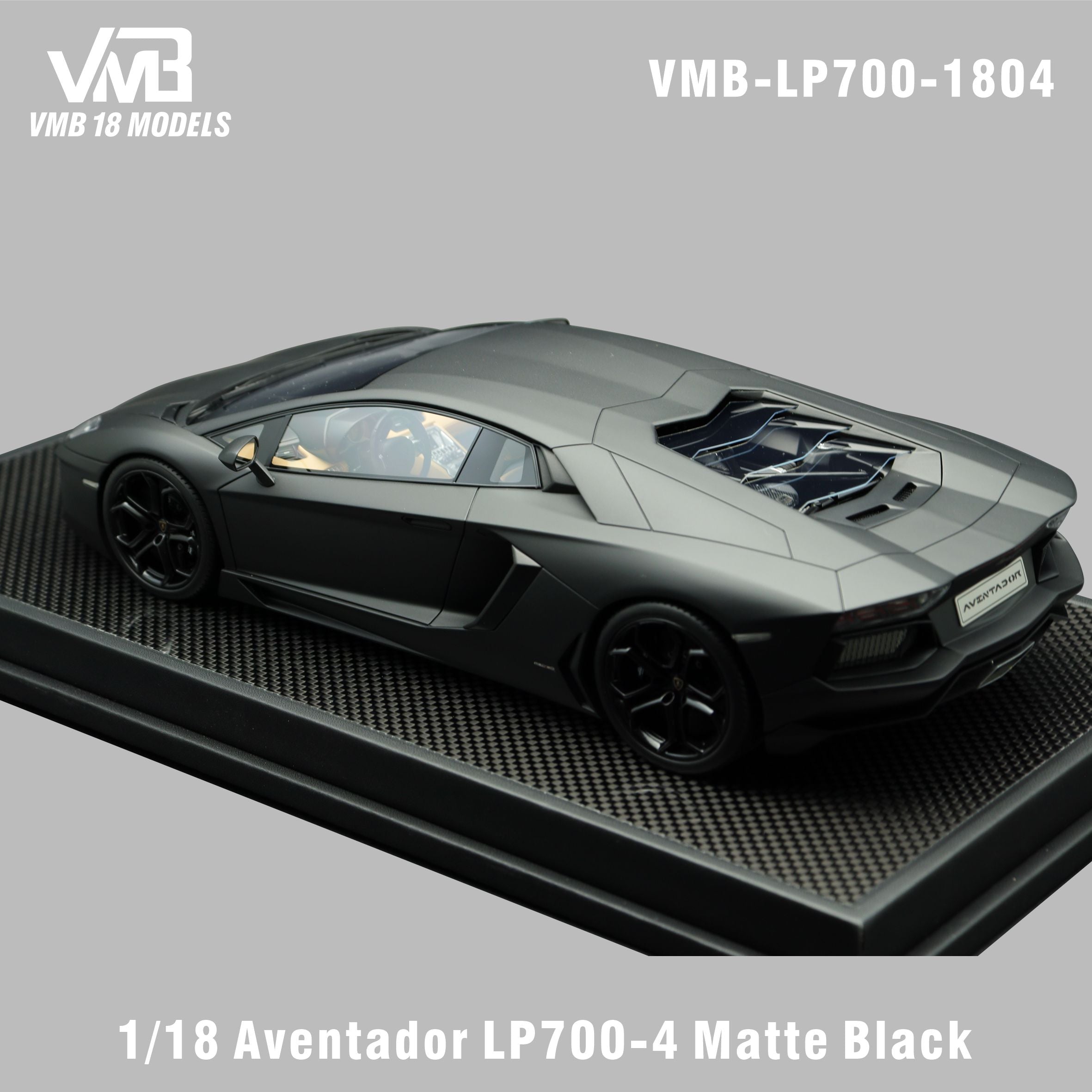 Lamborghini Aventador LP700-4 - Matte Black - 1:18