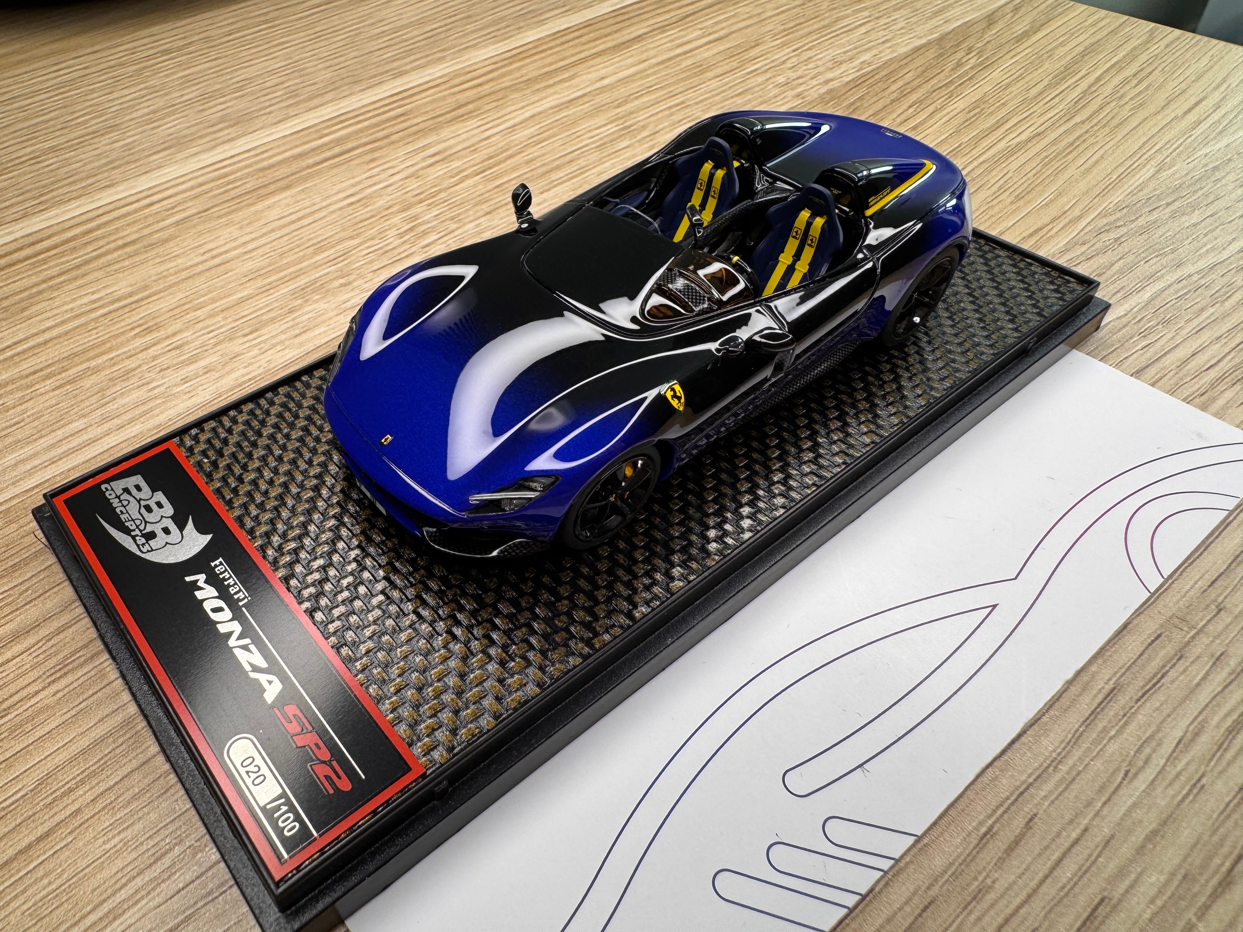 Ferrari Monza SP2 - Blu Viery - New Black Daytona - 1:43