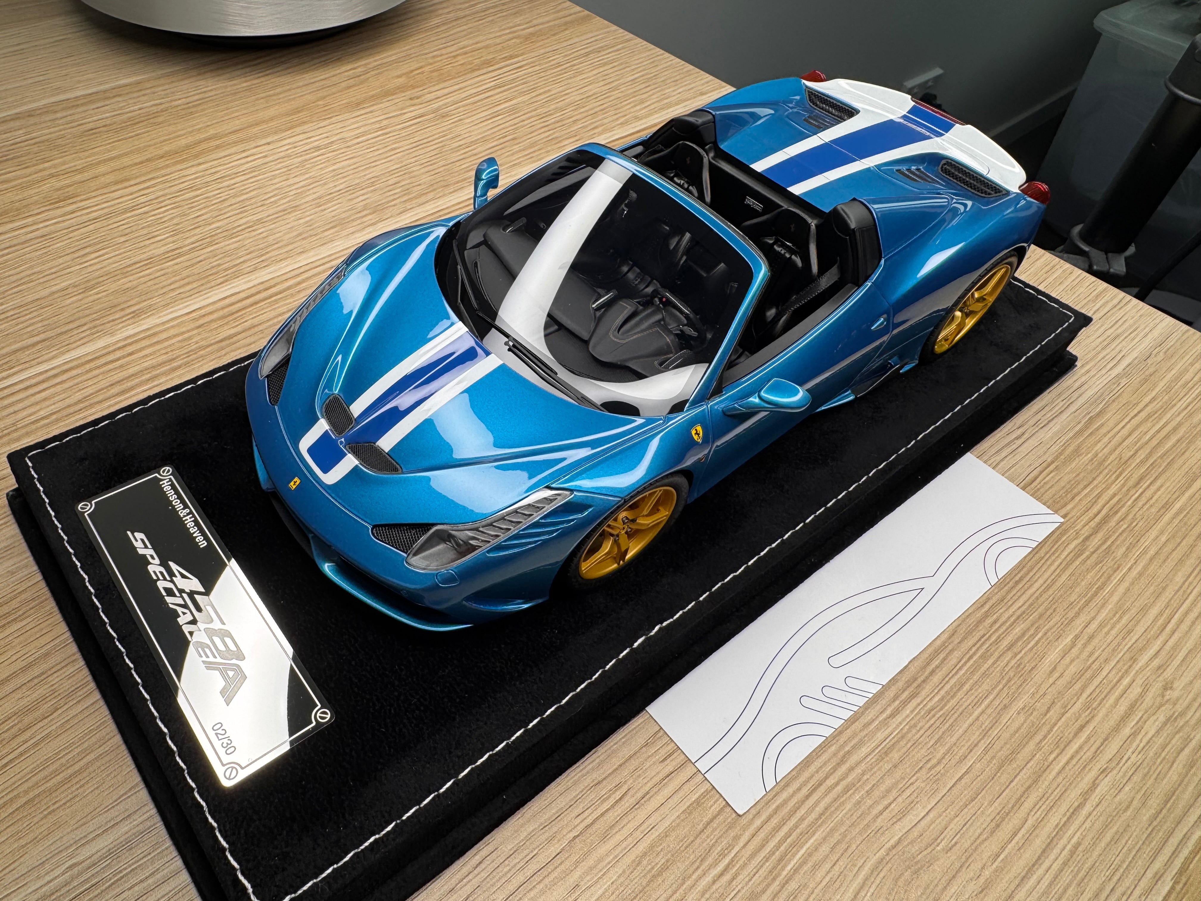 Ferrari 458 Speciale Aperta - Artemis Green / Blue - 1:18