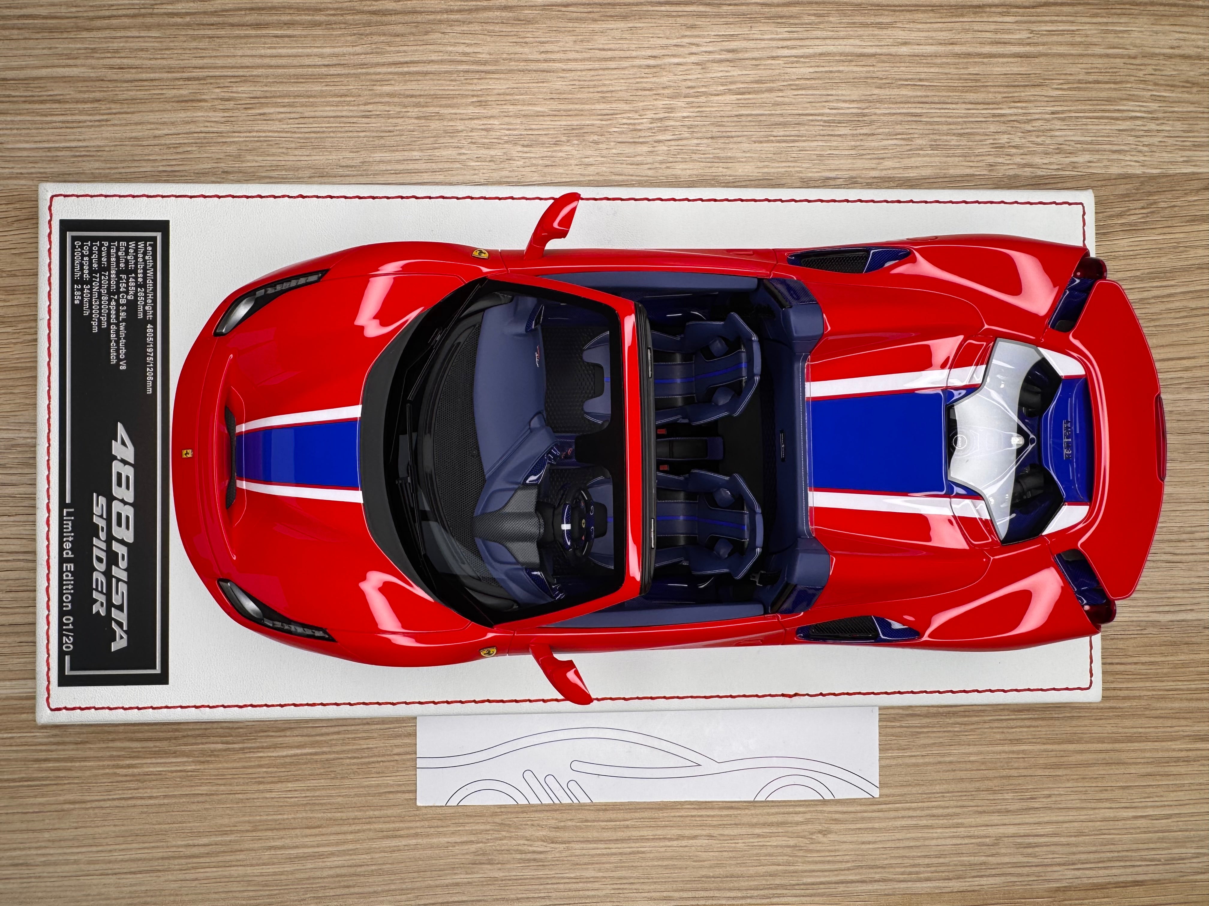 Ferrari 488 Pista Spider - Rosso Corsa - 1:18