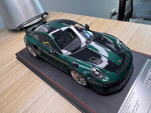 Load image into Gallery viewer, Porsche 911 GT2RS - PTS Forest Green Metallilc on black leather base - 1:18
