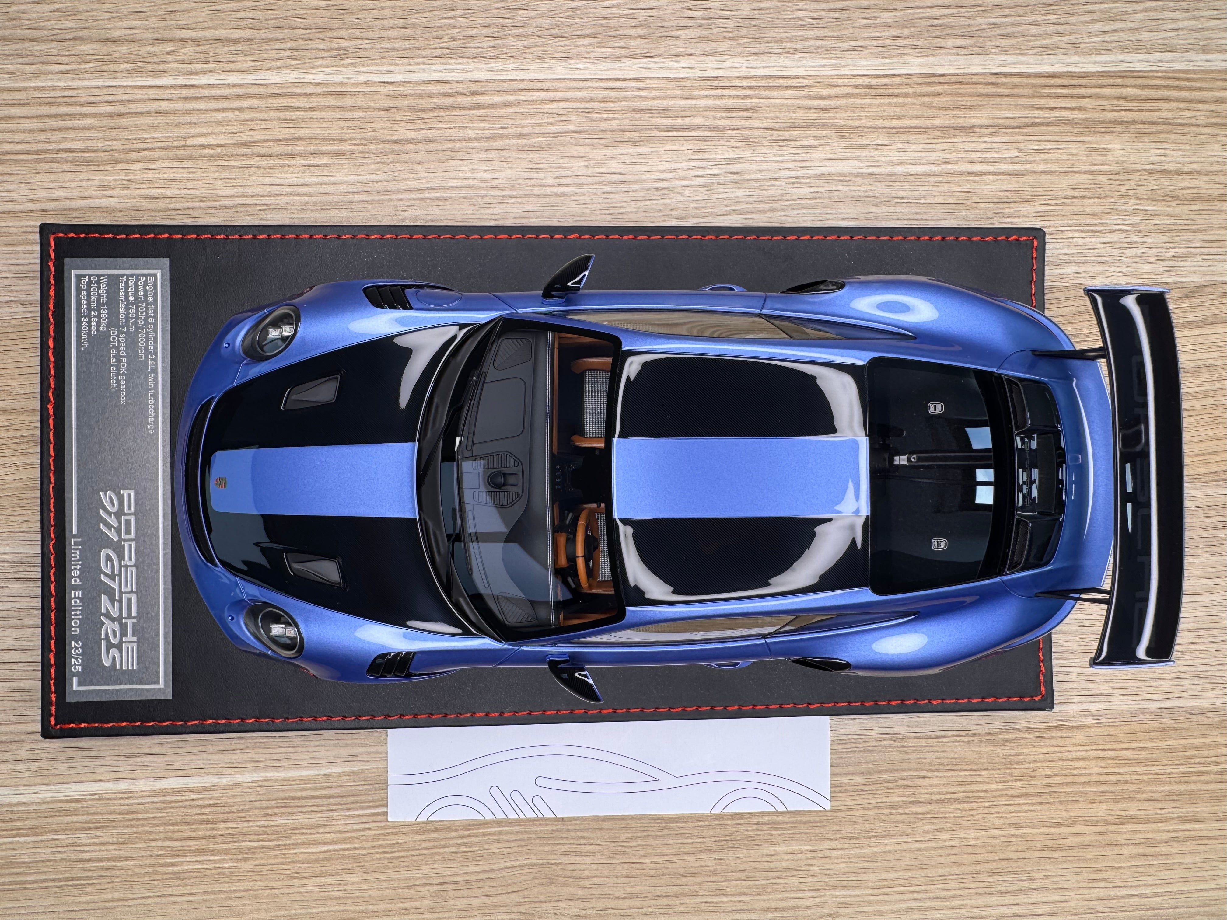 Porsche 911 GT2RS - PTS Gemini Metallic on black leather base - 1:18