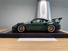 Load image into Gallery viewer, Porsche 911 GT2RS - PTS Forest Green Metallilc on black leather base - 1:18
