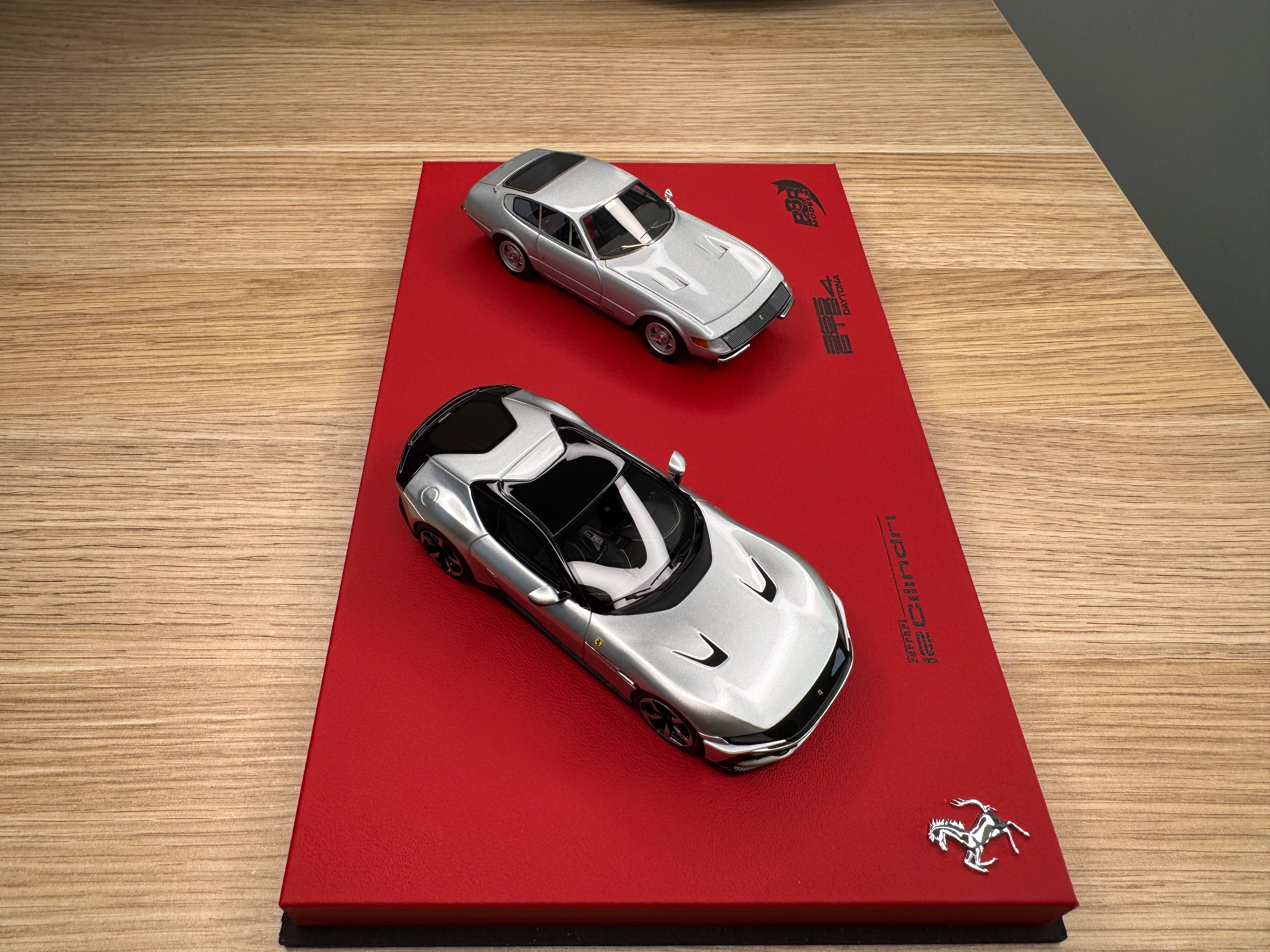 Ferrari 12Cilindri Coupe and Ferrari 365 GTB/4 Daytona - Nurburgring Silver - 1:18