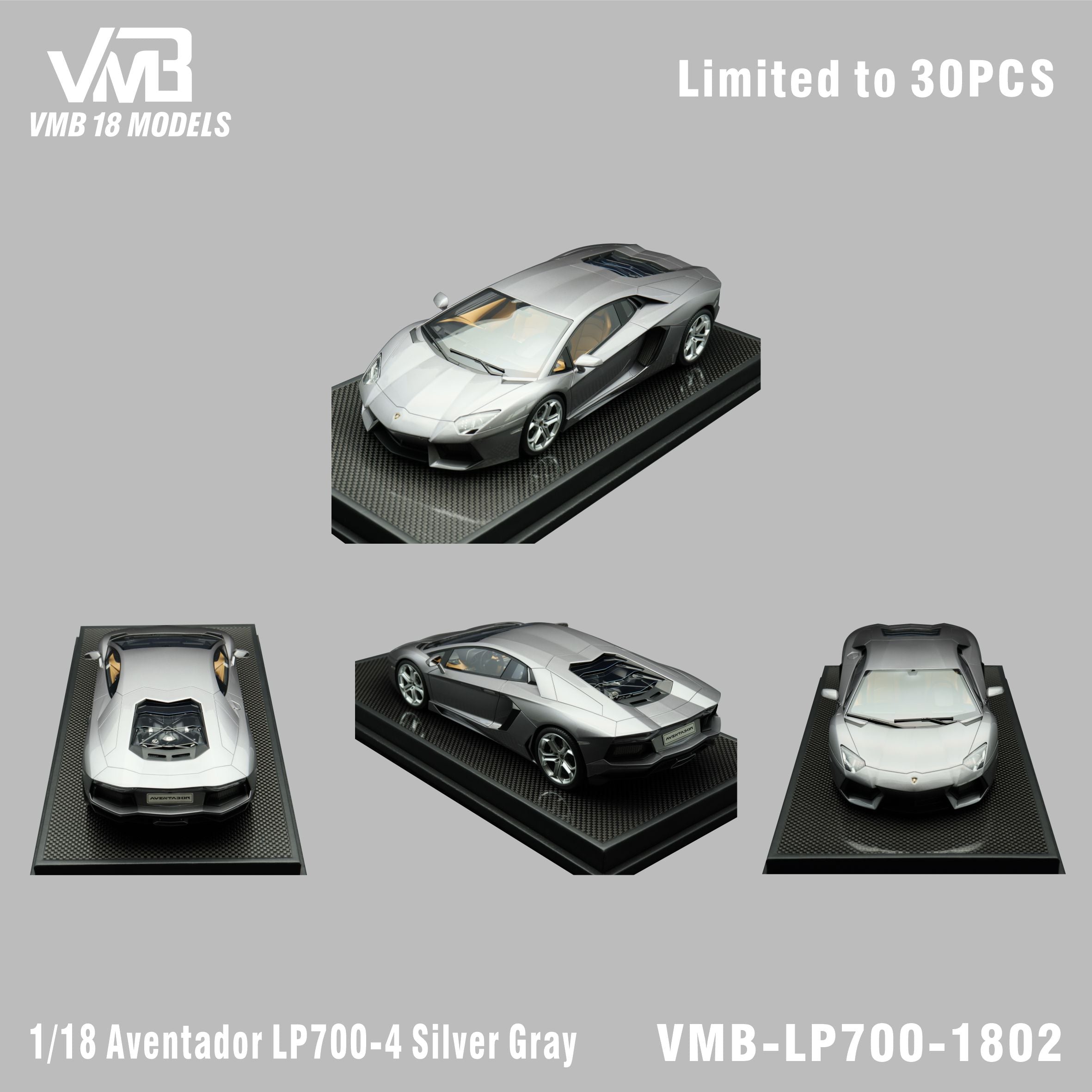 Lamborghini Aventador LP700-4 - Silver Gray - 1:18