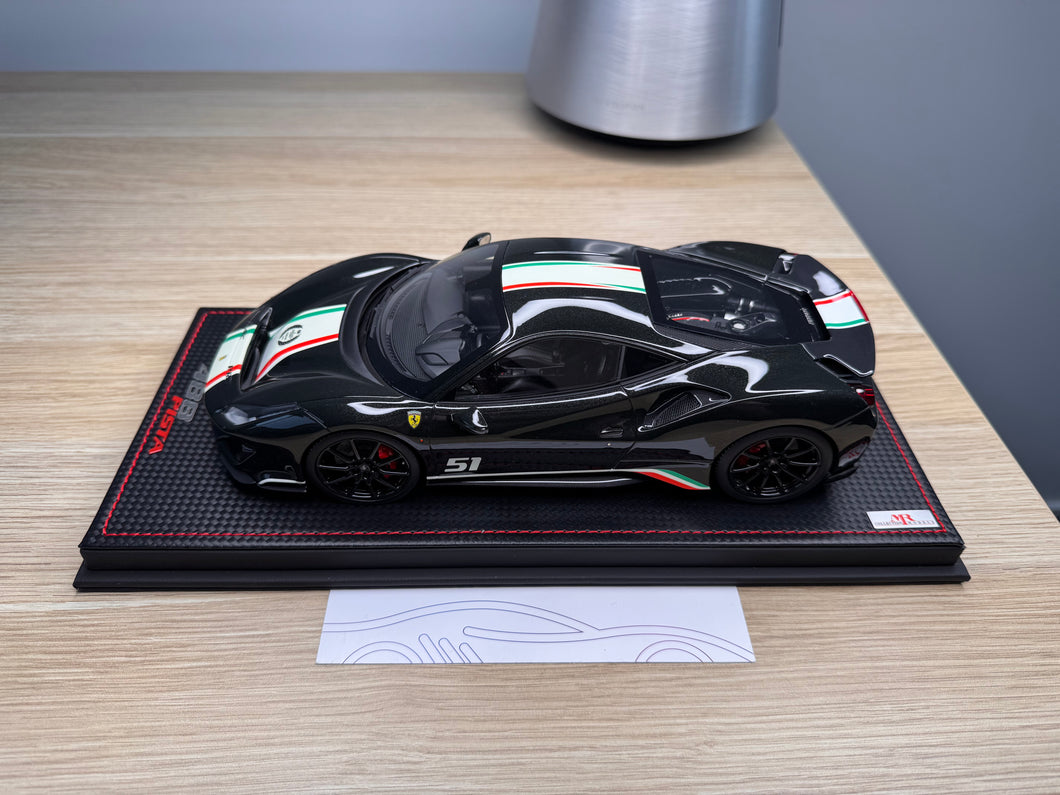 Ferrari 488 Pista Piloti - Nero Daytona with WEC decals - 1:18