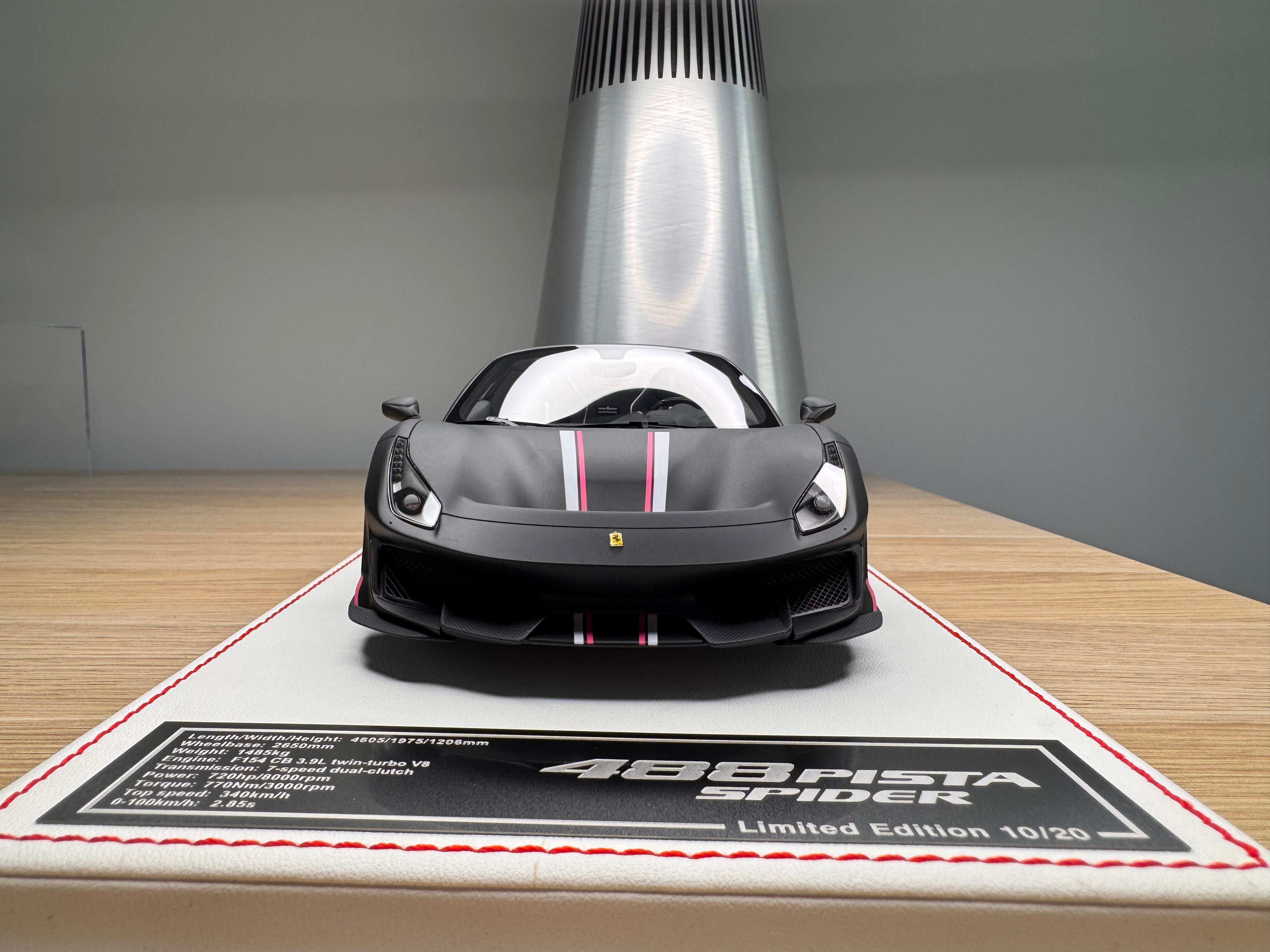 Ferrari 488 Pista Spider - Nero Opaco - 1:18
