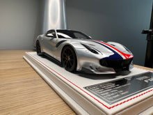 Load image into Gallery viewer, Ferrari F12tdf - Metallic Silver with French livery - 1:18
