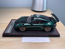 Load image into Gallery viewer, Porsche 911 GT2RS - PTS Forest Green Metallilc on black leather base - 1:18
