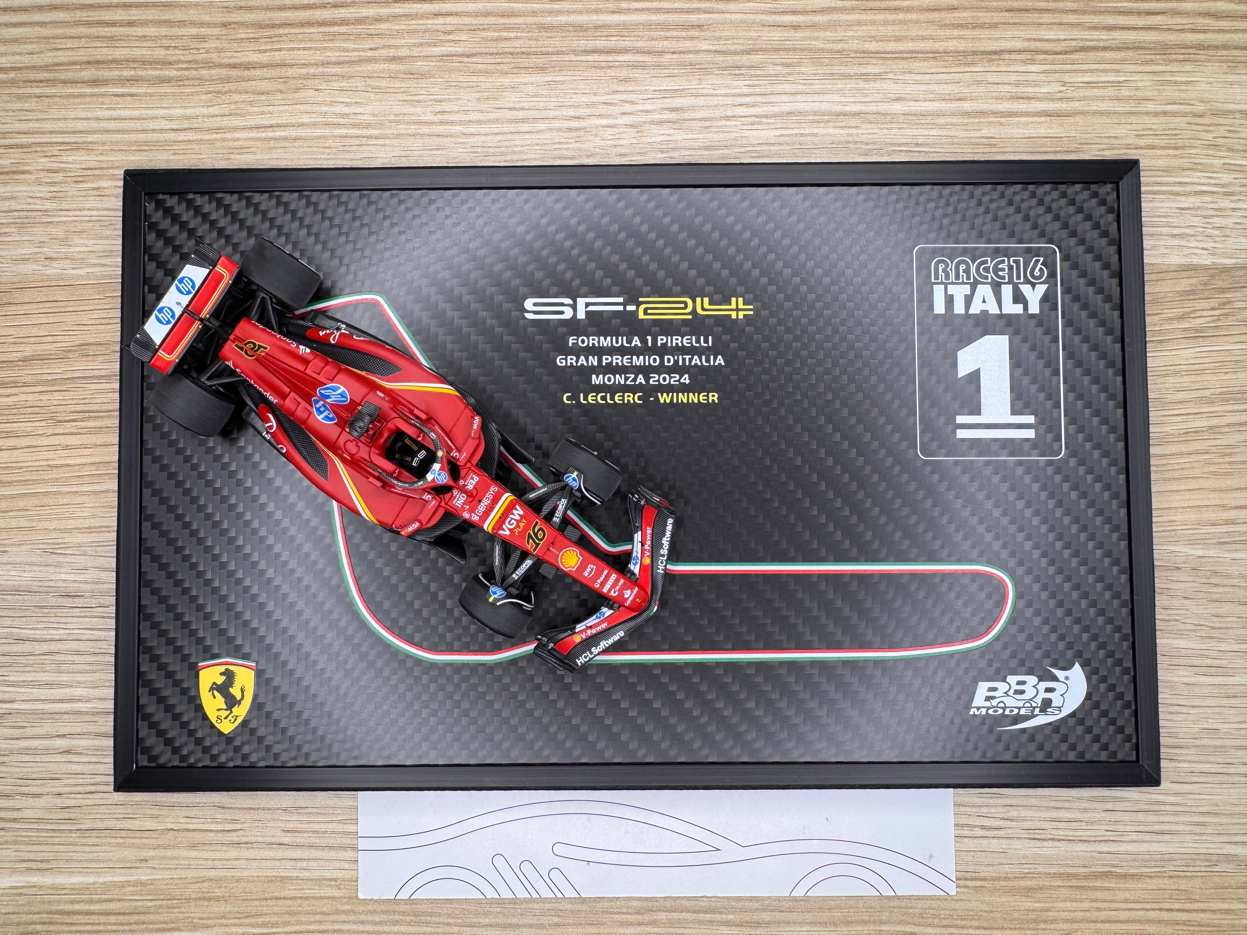 Ferrari SF24 Monza GP 2024 Special carbon box - Leclerc Winner - 1:43