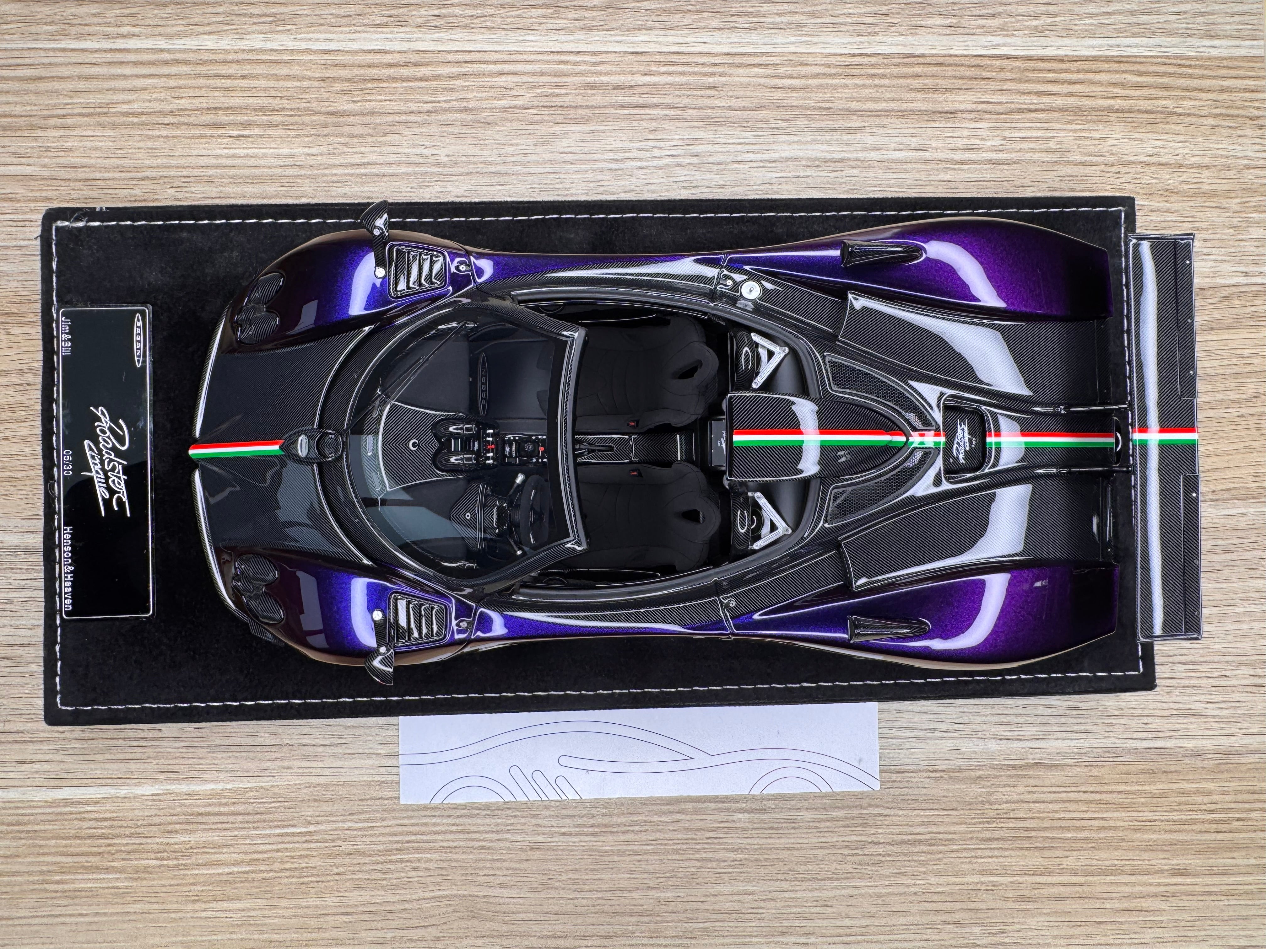 Pagani Zonda Cinque Roadster - Chameleon Purple / Carbon - 1:18