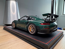 Load image into Gallery viewer, Porsche 911 GT2RS - PTS Forest Green Metallilc on black leather base - 1:18
