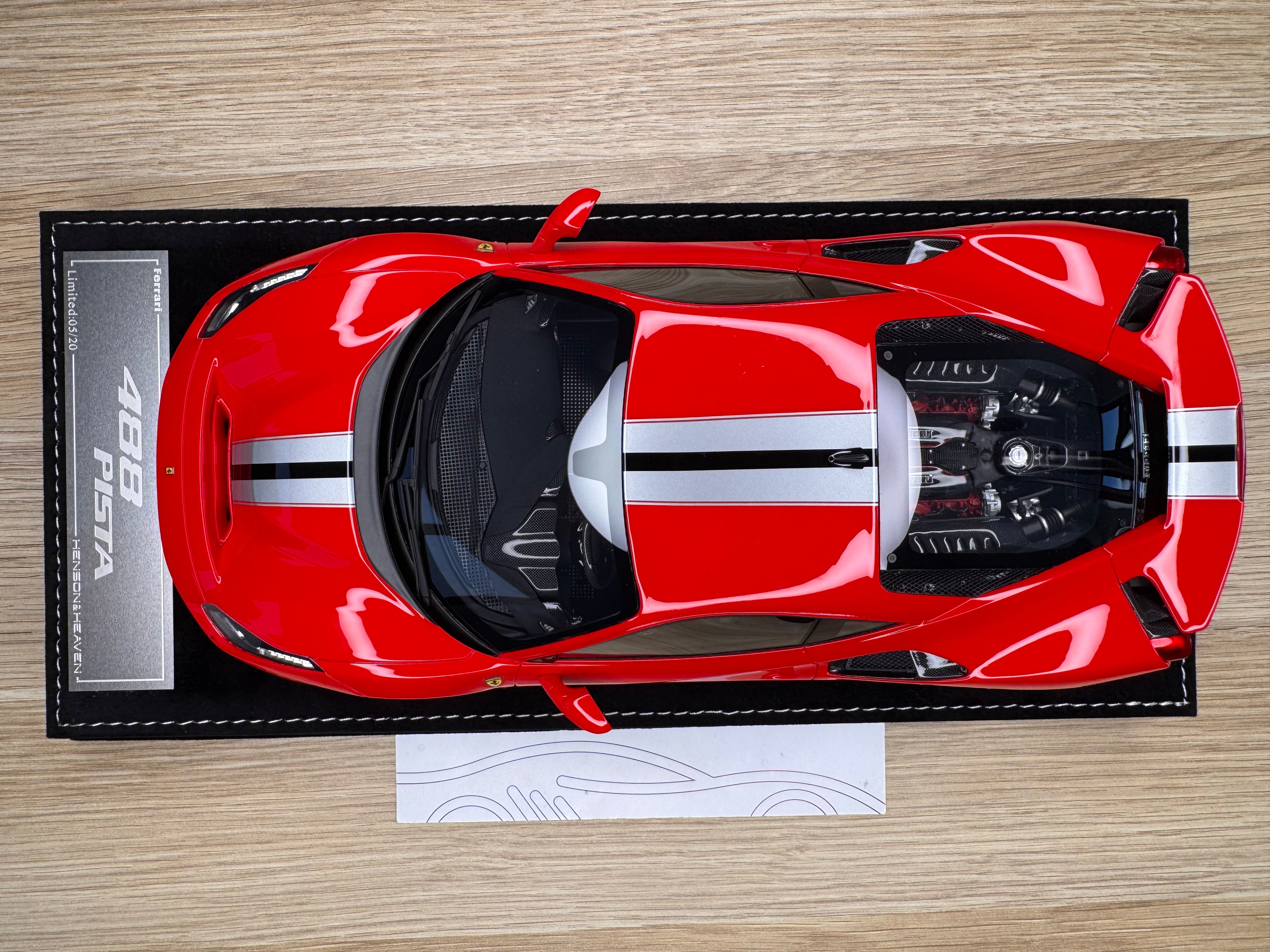 Ferrari 488 Pista - Rosso Corsa - 1:18
