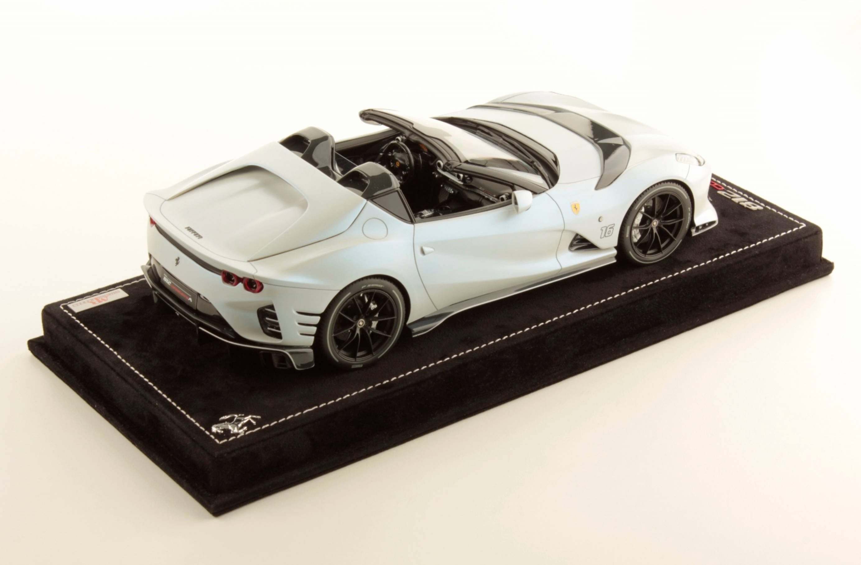 Ferrari 812 Competizione A - Bianco Onda Marina matte with open roof C Leclerc - 1:18