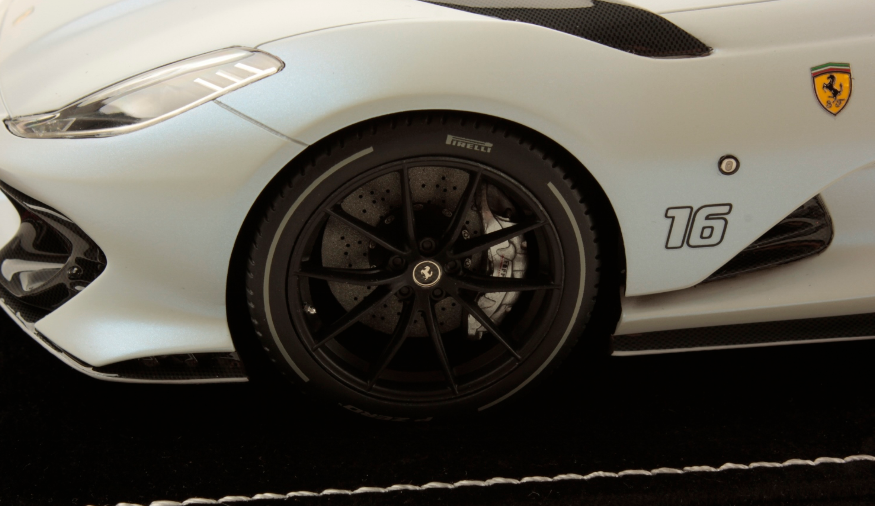 Ferrari 812 Competizione A - Bianco Onda Marina matte with open roof C Leclerc - 1:18