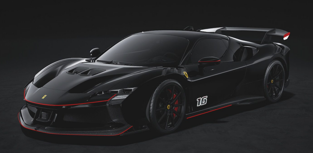 Ferrari SF90 XX Stradale - matte black with shiny black roof - 1:18