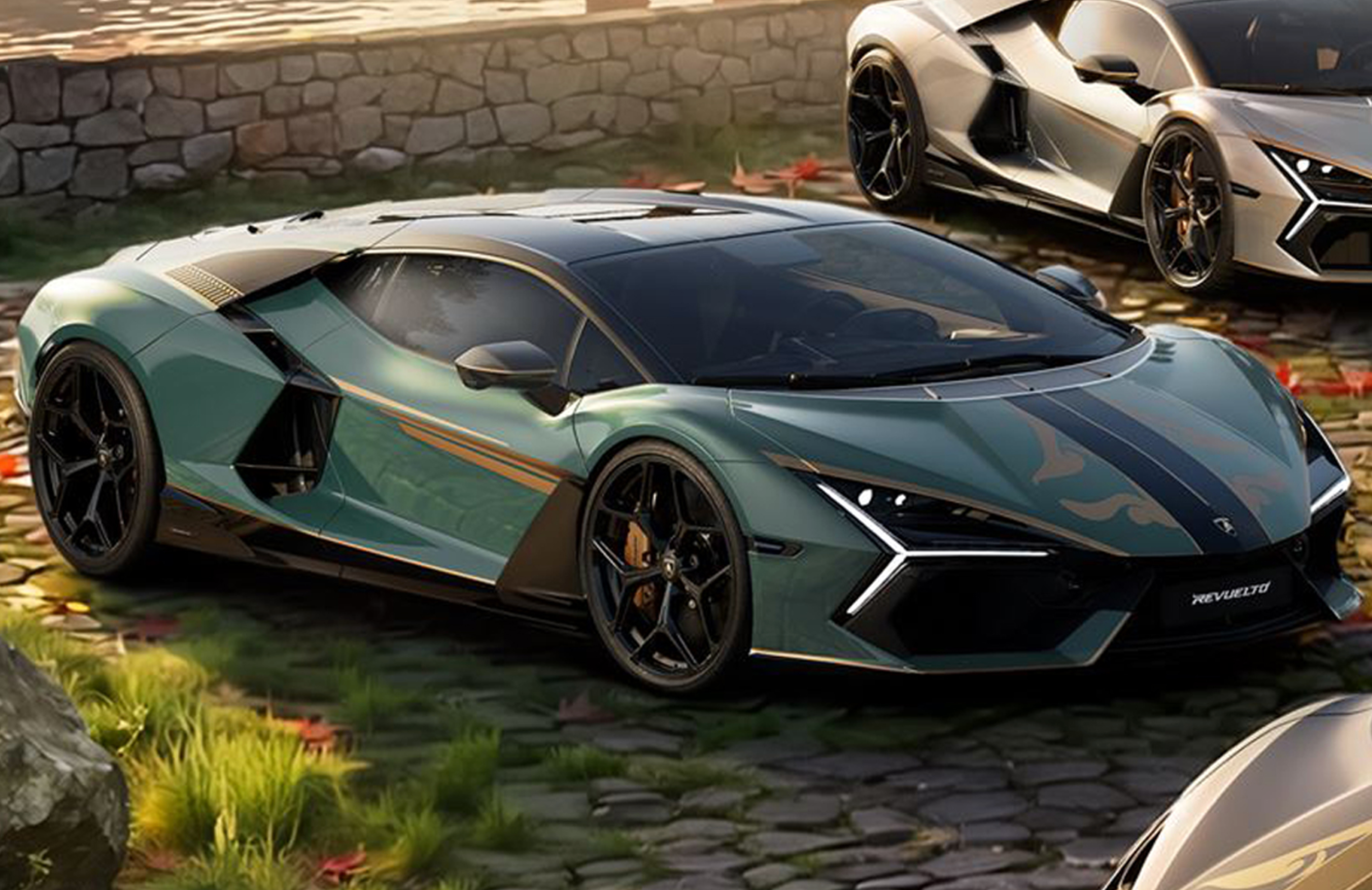 Lamborghini Revuelto Impavido - Verde Campus (Shiny) - Nero Noctis (Shiny) - 1:18