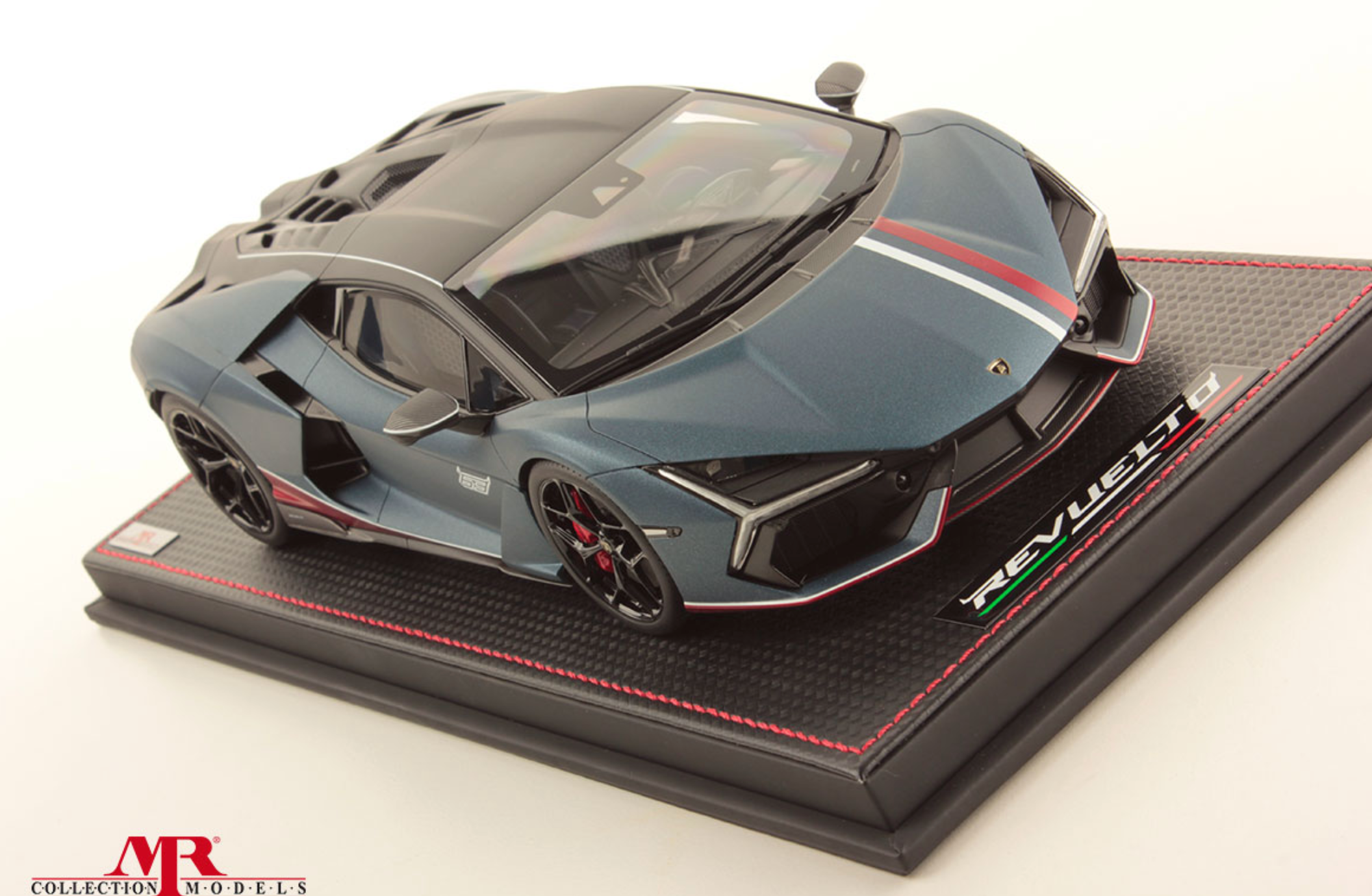 Lamborghini Revuelto - Blu Marinus with Livery Bianco Monocerus - Rosso Mut LE63 - 1:18