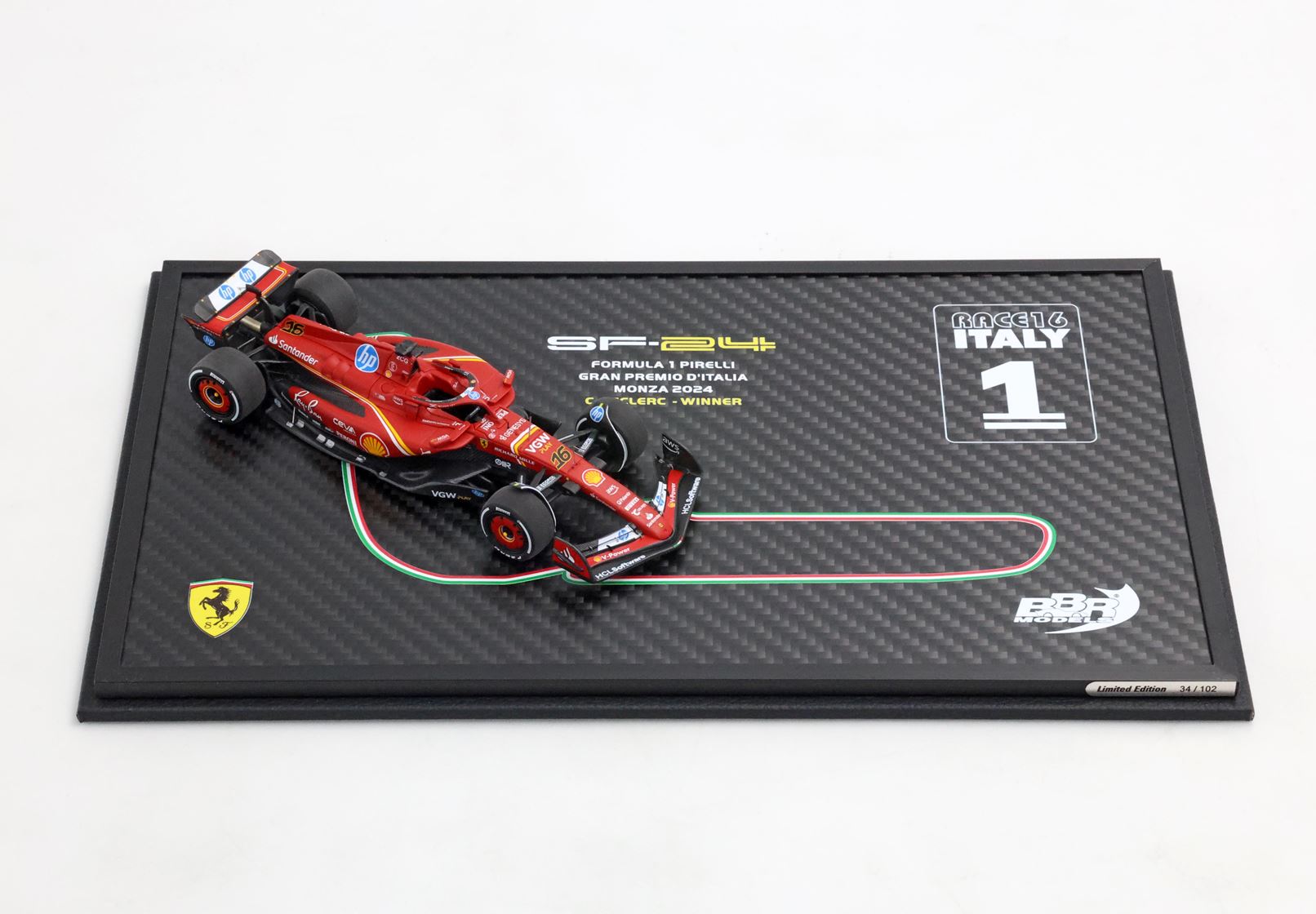 Ferrari SF24 Monza GP 2024 Special carbon box - Leclerc Winner - 1:43