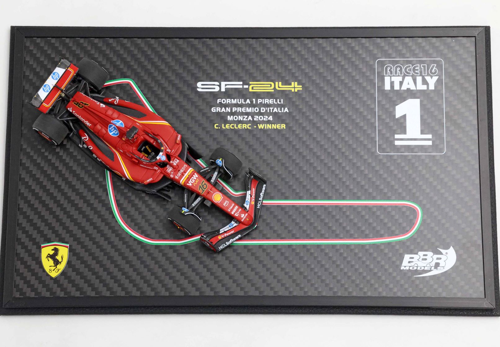 Ferrari SF24 Monza GP 2024 Special carbon box - Leclerc Winner - 1:43