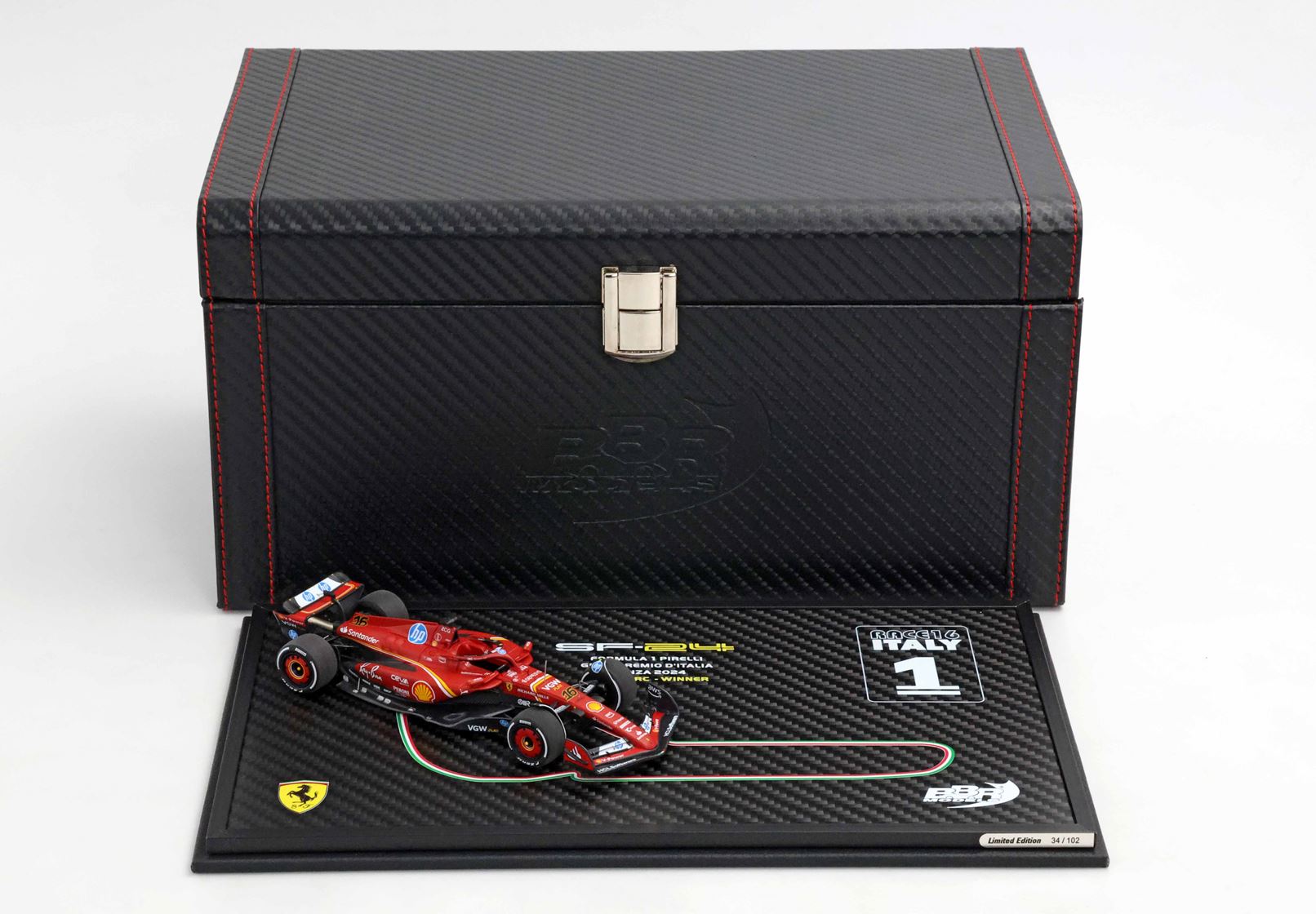 Ferrari SF24 Monza GP 2024 Special carbon box - Leclerc Winner - 1:43