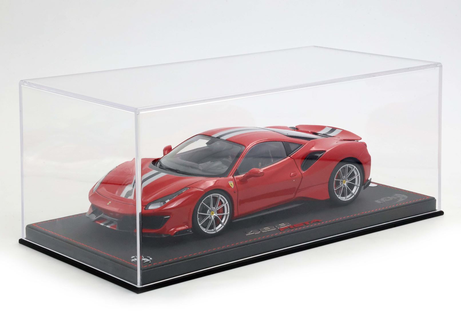 Ferrari 488 Pista Spider - Rosso Corsa with stripe OPEN PARTS - 1:18
