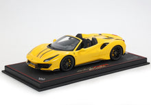 Load image into Gallery viewer, Ferrari 488 Pista Spider - Giallo Modena with two black stripes - 1:18
