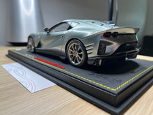 Load image into Gallery viewer, Ferrari 812 Competizione - Coburn grey with horizontal silver fly stripe - 1:18

